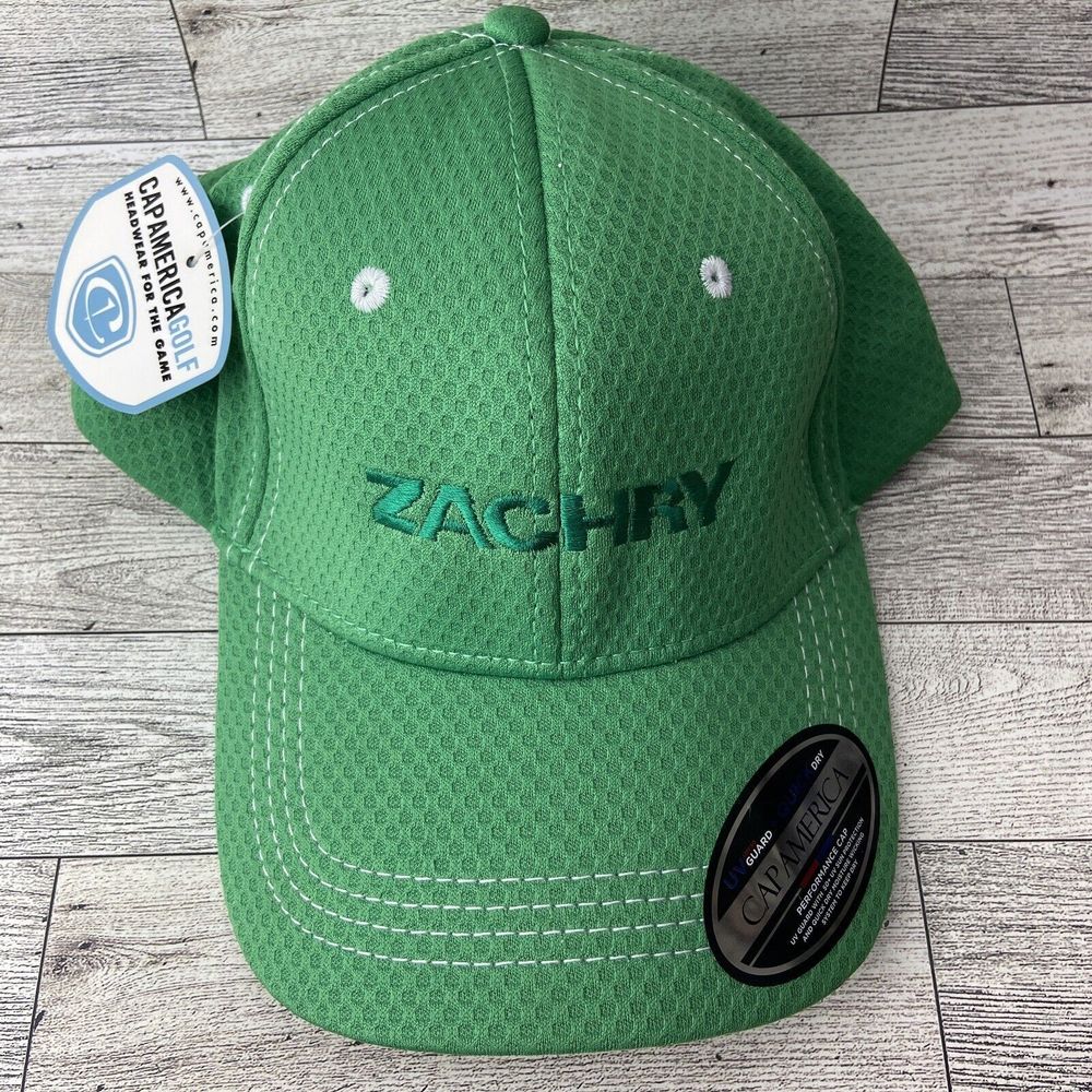 Cap America Golf Hat Green Adjustable Strap Back Cap Zachry Performance Dry Uv